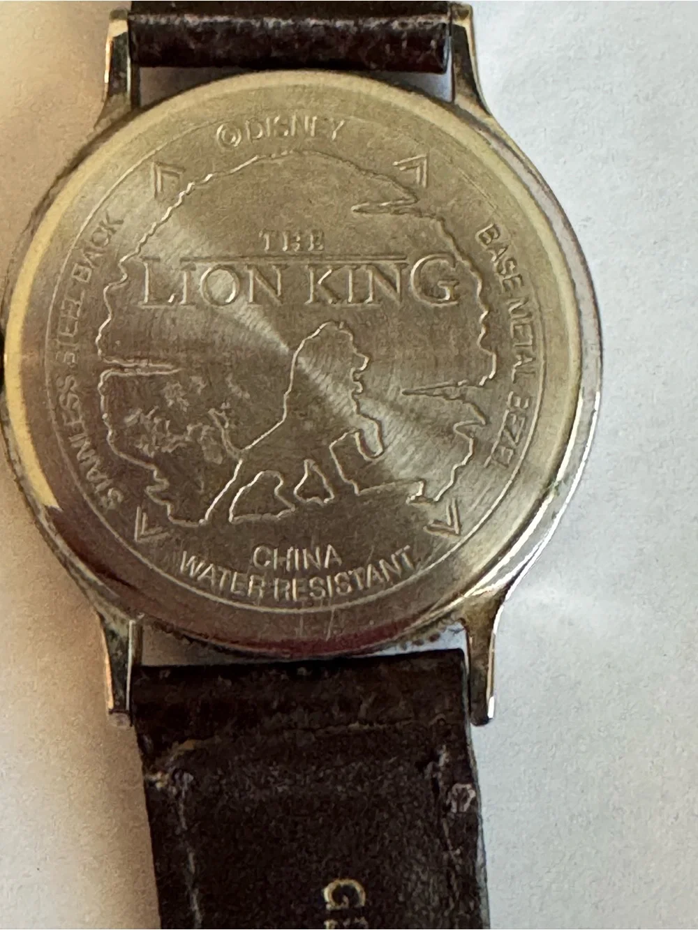 Vintage Pumbaa Character Watch with Brown Leather Strap
